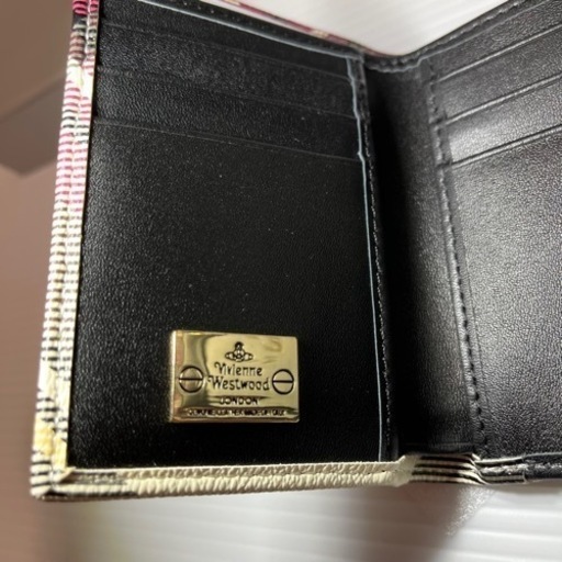 新品 Vivienne Westwood チェック柄3つ折りがま口財布