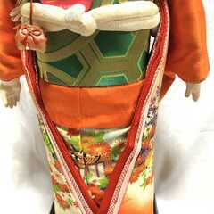 美品　市松人形　紫峰作 綸子総柄 日本人形　20号の画像