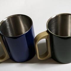 新品ハンドル付きステンレスカップ2Pの画像