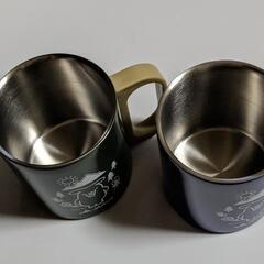 新品ハンドル付きステンレスカップ2Pの画像