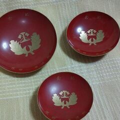 ◆骨董品♪　【鉄道第一連隊】　《木製・盃(さかずき)》×３客セット。　の画像