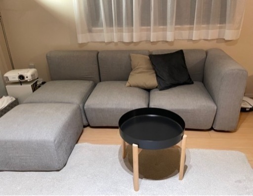 【お譲り先決定】無印 ユニットソファ(サイドテーブル、クッション付)