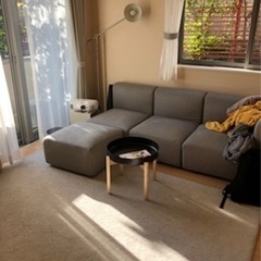 お譲り先決定】無印 ユニットソファ(サイドテーブル、クッション付)