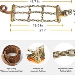 【新品】⭐️タイヤチェーン⭐️ VICASKY スライド チェーン タイヤ チェーン 雪用 チェーン タイヤ 雪用 自動車 アンチ チェーン 金属 ケーブル ピックアップ トラック アクセサリー ダート バイク アクセサリー 滑の画像