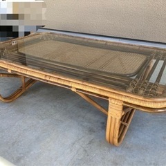 【受付終了】座卓　ローテーブル　ガラステーブルの画像