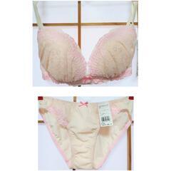 ◆新品未使用◆ウンナナクール ブラジャー ショーツ セット ピン...