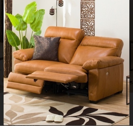 2人用両電動本革リクライニングソファ(Z-637 両 BR)