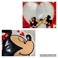 ミニーちゃん パスケース カードケース ネックストラップ付き 赤 ディズニーの画像