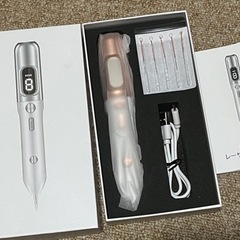 新品未使用★顔面レーザーペン美顔器  自宅でホクロ除去 替え針あり★シミ取り イボ取り タトゥー DZ01＊＊新品 マスク 2枚サービスの画像
