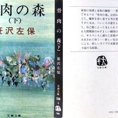 【文庫古本】笹沢佐保「骨肉の森(上・第4刷、下・第4刷)」・・・ドラマ化。親子三代が同居する中流家庭で起こった殺人事件を発端に家庭崩壊・・・の画像