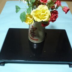 【木製】黒塗花台　サイズ29.5×47×7㎝　美品の画像
