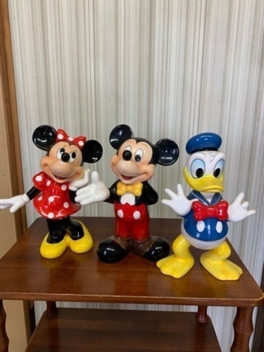 ディズニー　3体まとめて　陶器　フィギュア　ミッキー　ミニー　ドナルド