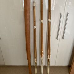 【0円】素振り用木刀、竹刀３本、帆布竹刀袋