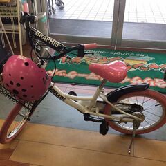 子供用　自転車　ピンク＆ホワイト　18インチ