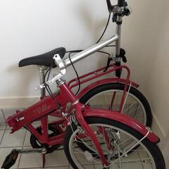 折りたたみ自転車20インチ前カゴ付き【美品】防犯登録抹消済みの画像