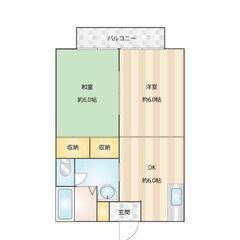 💙💙敷礼０😍《2DK》飯塚市🐻ペット可能😺駐車場あり！コンビニ徒...