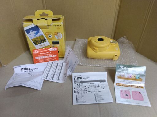富士フイルム FUJIFILM instax mini 8+ チェキ FUJIFILM インスタントカメラ 接写レンズ イエロー 黄