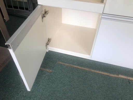 【リサイクルサービス八光】幅90㎝　エナメルホワイト　キッチンカウンター　2口コンセント付