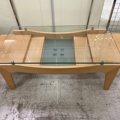 【愛品館 江戸川店 テーブル】 ガラストップエクステンションテーブル ID:150-050199-007の画像