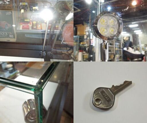 ① ジュエリー ショーケース コレクションケース ライター アクセサリー 店舗什器 展示 陳列 照明付き 新道東店