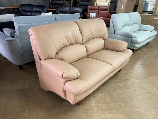 未使用品　モダン　ラブソファー　ブラウン色　ワイド2人掛けソファー　未使用品　美品