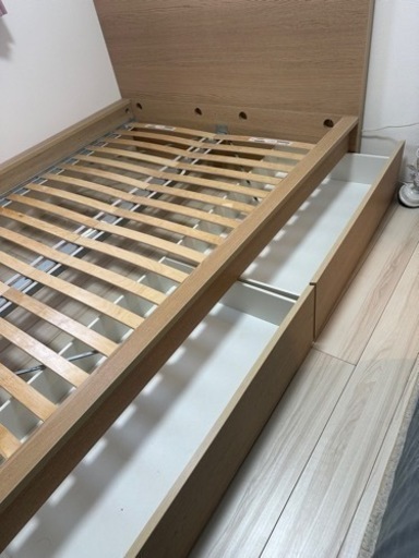  IKEA イケア　ダブルベッド　ベッドフレーム 210X100X175○