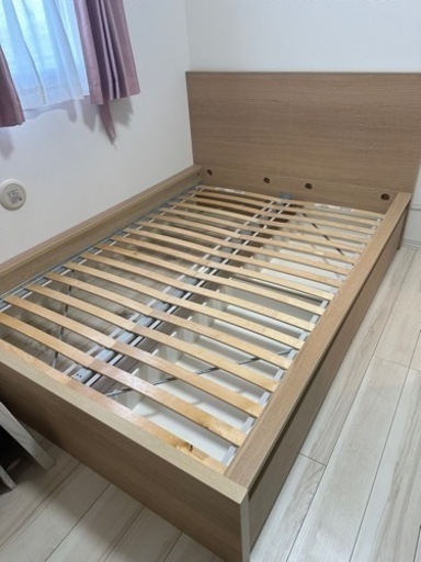 IKEA イケア　ダブルベッド　ベッドフレーム 210X100X175○
