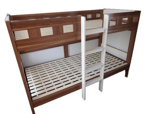 美品 新札幌発 2段ベッドフレーム 木目調 幅102.5×全長203×高さ137cm / 1952