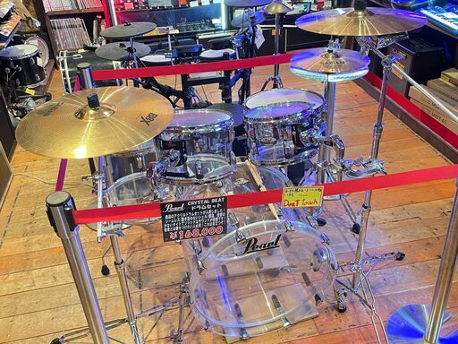④ 函館・北斗市近郊 直接取引限定 Pearl CRYSTAL BEAT ドラムセット アクリルドラム 打楽器
