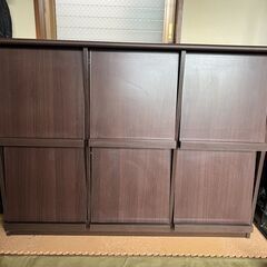 レコードラック 6扉 幅120cm 縦90cm 奥行42cm