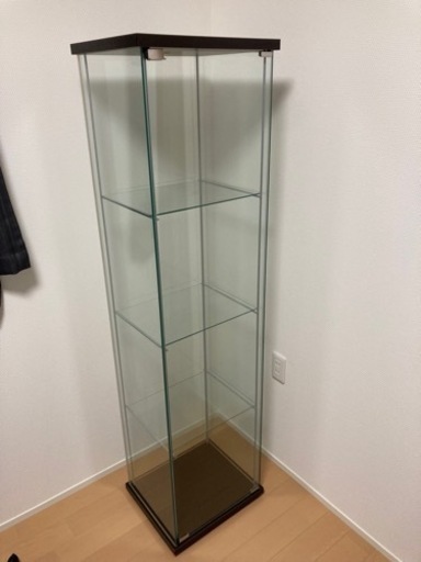 デトルフ イケア 黒/DETOLF IKEA ブラック コレクションケース ガラス 棚