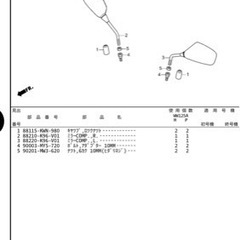 【純正/美品】PCX125(JK05)/PCX160(KF47) バイク ミラー 左右2個セットの画像
