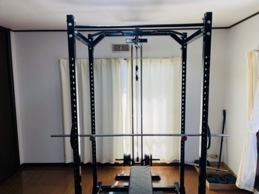 筋トレ機具、パワーラック、可変式ダンベル