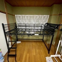 シングルベッド 黒 金属製