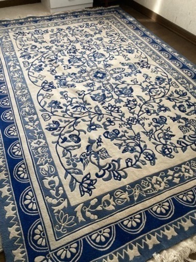 【商談中】ウール　中国段通　(古いですが未使用) アンティーク