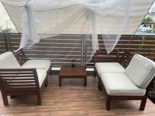 姫路市内引取限定 IKEA イケア ÄPPLARÖ エップラロー 屋外用ソファ