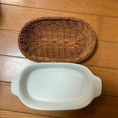 商談中です。　未使用の山崎のお皿と使用済みのお皿の画像