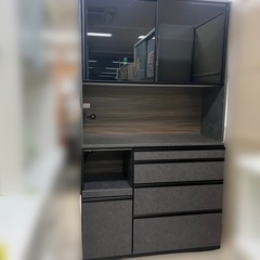 J2630 現行販売品 極美品！福岡家具 大川家具 松田家具 食器棚 レンジボード 1200 ガバーナレンジ クローチェ  モダンシックデザイン キッチンボード IDC大塚家具 取扱  クリーニング済み 新品参考価格139,000円