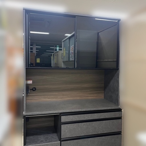 J2630 現行販売品 極美品！福岡家具 大川家具 松田家具 食器棚 レンジボード 1200 ガバーナレンジ クローチェ  モダンシッ