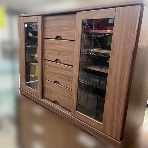 J2631  美品！使用感少なめ NITORI ニトリ サイドボード Nブレイス120SSB キャビネット ミドルボード リビングボード  クリーニング済み 新品参考価格39,900円