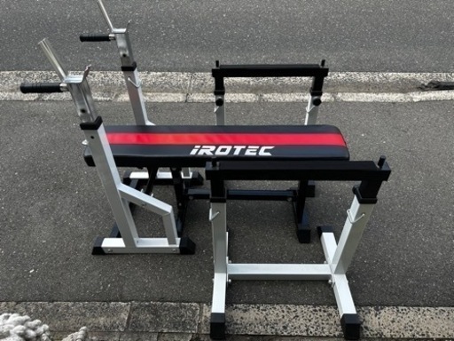 iROTEC フォールディングベンチ セーフティーラック セット ベンチプレスなどに