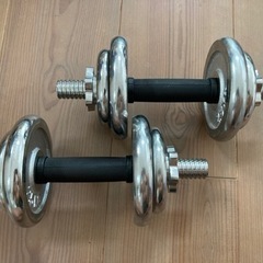 ダンベル20kgセット(片手10kg×2)クロームダンベルセットの画像