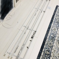 スリムデザインカーテンレール  ホワイト焼付塗装 ダブル・シング...