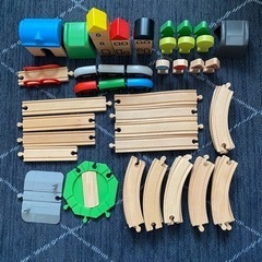 イケアリラブー　木製列車レール&ターンテーブル