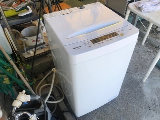 【リサイクルサービス八光】2021年製　ハイセンス 全自動洗濯機 4.5kg ホワイト HW-K45E