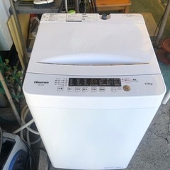 【リサイクルサービス八光】2021年製　ハイセンス 全自動洗濯機 4.5kg ホワイト HW-K45E