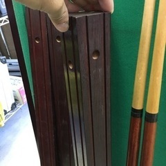ミニビリヤード台+キュー2本+玉+ラックセットの画像