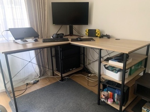美品　傷なし　L型ワークデスク