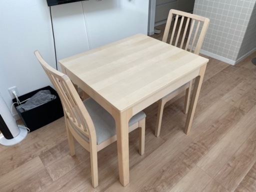 受付終了】IKEA 伸長式 ダイニングテーブル チェア ベンチセット 2人