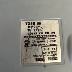東芝掃除機　VC-KA1 の画像